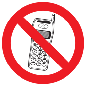 Sticker met pictogram Mobiele telefoon verboden (Raamsticker)