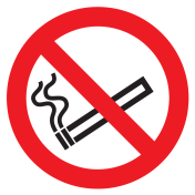 Sticker met pictogram Roken verboden ISO7010 - P002 (Raamsticker)