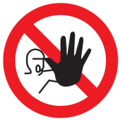 Sticker met pictogram Verboden toegang voor onbevoegden (Raamsticker)