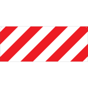 Groot rood/wit gestreept waarschuwingsbord (enkelzijdig)