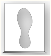 Sjabloon Voet rechts 200x400mm