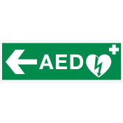 Sticker met pictogram AED links - ILCOR
