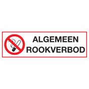 Sticker met pictogram en tekst Algemeen rookverbod