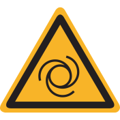 Sticker met pictogram "Waarschuwing automatisch startende machine" - ISO 7010 - W018