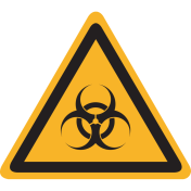 Sticker met pictogram "Waarschuwing Biologisch Gevaar" - ISO 7010 - W009