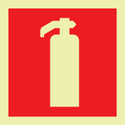 Fotoluminescerende sticker met pictogram van een brandblusser
