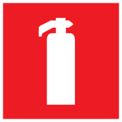 Sticker met pictogram van een brandblusser