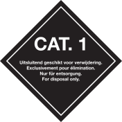 Sticker Categorie 1 - Uitsluitend geschikt voor verwijdering