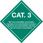 Sticker Categorie 3 - Niet voor menselijke consumptie