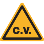 Sticker met tekst "CV"