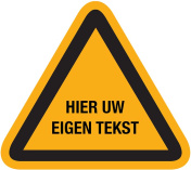 Sticker eigen tekst of pictogram waarschuwingen