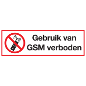 Sticker met pictogram en tekst Gebruik van GSM verboden
