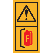 Machinemarkering sticker waarschuwing "Gevaar! Brandbare Vloeistof" 