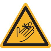Sticker met pictogram "Gevaar voor handen - vingers"