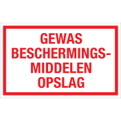 Sticker Gewas Beschermingsmiddelen Opslag - tekststicker met rode tekst