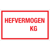 Sticker Hefvermogen in KG - tekststicker met rode tekst