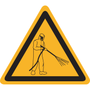 Sticker met pictogram "Waarschuwing Hogedrukspuit"
