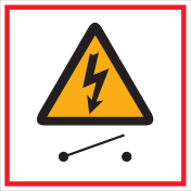 Sticker met pictogram voor aanduiding hoofdschakelaar elektra
