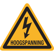 Sticker met pictogram "Waarschuwing Hoogspanning" - ISO 7010 - W012