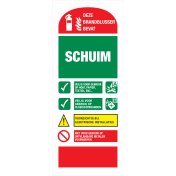 Identificatie sticker voor het gebruik van een schuimblusser
