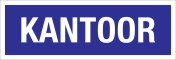 Sticker Kantoor - blauw met witte tekst