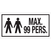 Sticker Maximaal 99 personen - tekststicker met zwarte tekst