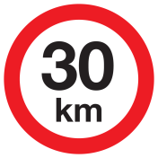 Sticker met pictogram Maximale snelheid 30km