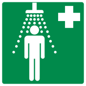 Sticker met pictogram nooddouche ISO 7010