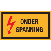 Sticker met pictogram en tekst "Onder Spanning"
