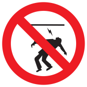Sticker met pictogram Opgepast elektriciteit