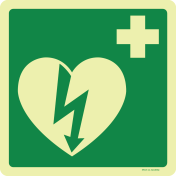 Fotoluminescerende sticker met pictogram AED - ILCOR