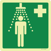 Fotoluminescerende sticker met pictogram nooddouche - ISO 7010