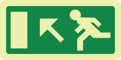 Nooduitgang trap op links (sticker fotoluminescerend)