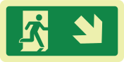 Nooduitgang trap af rechts (sticker fotoluminescerend)