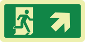 Nooduitgang trap op rechts (sticker fotoluminescerend)