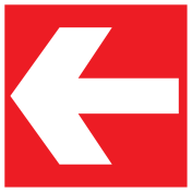 Sticker met pictogram van een rode pijl