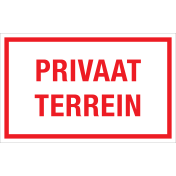 Sticker Privaat Terrein - tekststicker met rode tekst