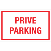 Sticker Prive Parking - tekststicker met rode tekst