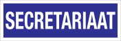 Bord Secretariaat - blauw met witte tekst