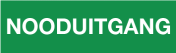 Opaal sticker met tekst nooduitgang
