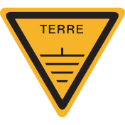 Sticker met pictogram en tekst "Terre"