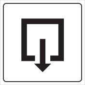 Witte sticker voor het aanduiden van de uitgang in een openbare ruimte