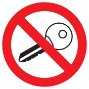 Sticker met pictogram Contact uitzetten verplicht