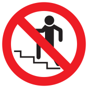 Sticker met pictogram Verboden te lopen op de trap
