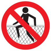 Sticker met pictogram Verboden over het hek te klimmen