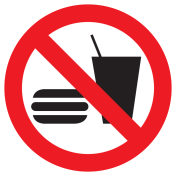 Sticker met pictogram Etenswaren verboden ISO7010 - P022