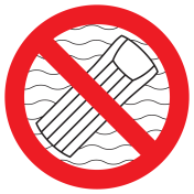 Sticker met pictogram Luchtbedden verboden
