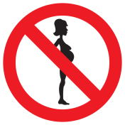 Sticker met pictogram Verboden voor zwangeren