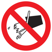 Sticker met pictogram watergebruik verboden