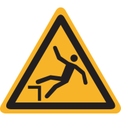 UV-line Sticker met pictogram "valgevaar" - ISO 7010 - W008